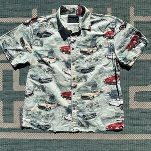 North River Classic Vintage Car Button-Up Shirt size XL